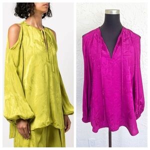 Silvia Tcherassi Dorcas Cold-Shoulder Blouse in Mulberry Floral Womens Medium